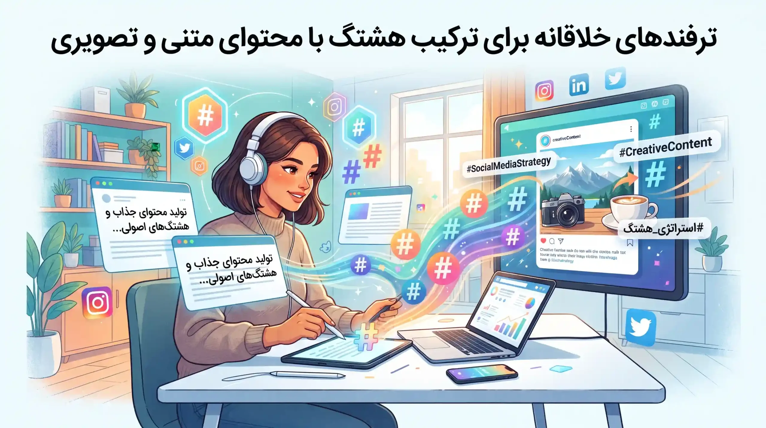 💡 ترفندهای خلاقانه برای ترکیب هشتگ با محتوای متنی و تصویری