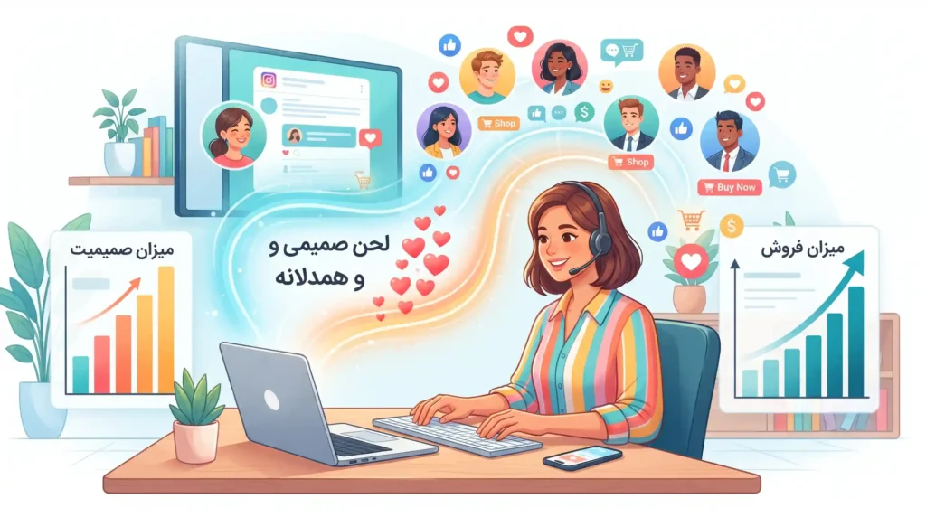 تاثیر لحن صحبت ادمین شبکه های اجتماعی با مخاطب بر روی میزان صمیمیت و فروش