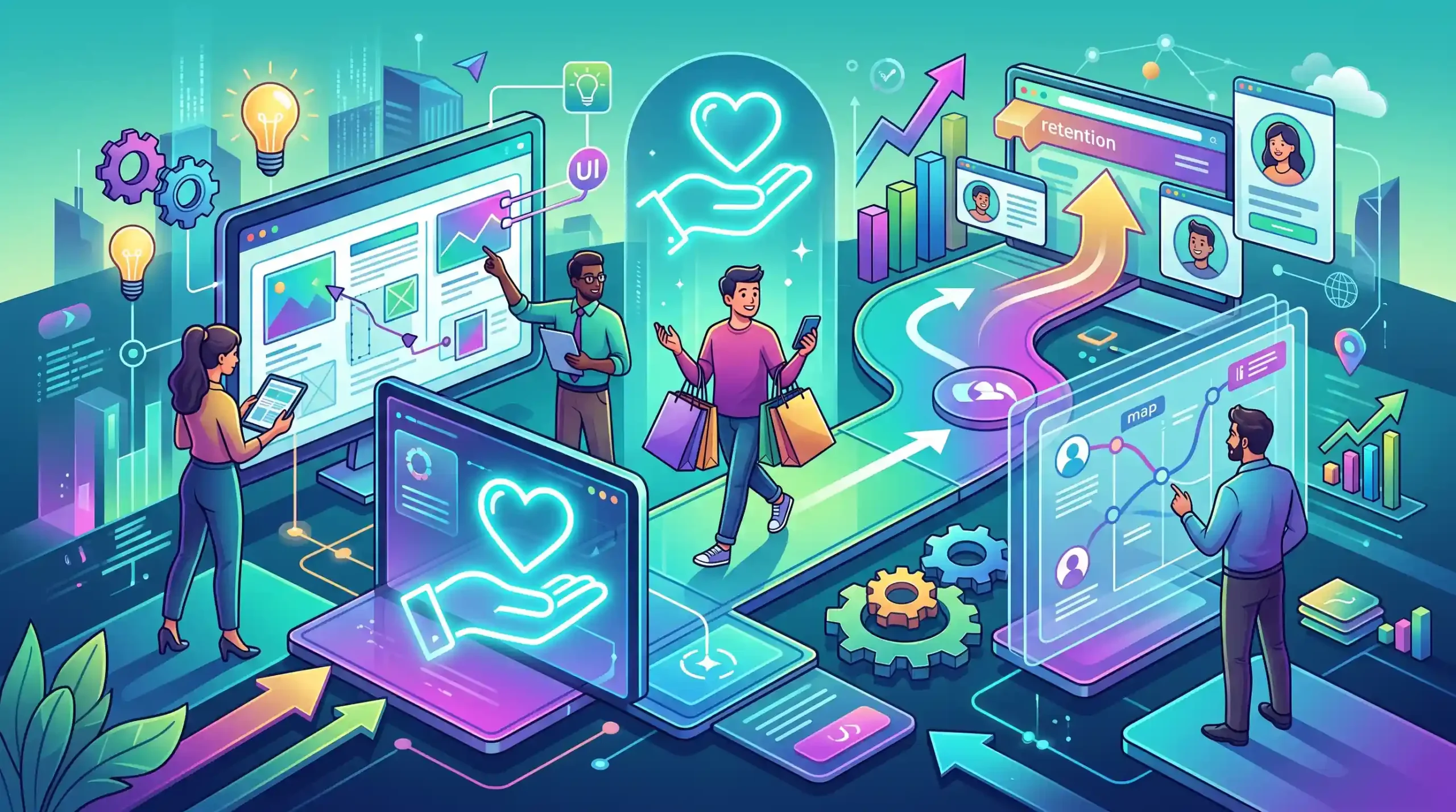 🎨 نقش UX و UI در ماندگاری مشتری در بستر وب