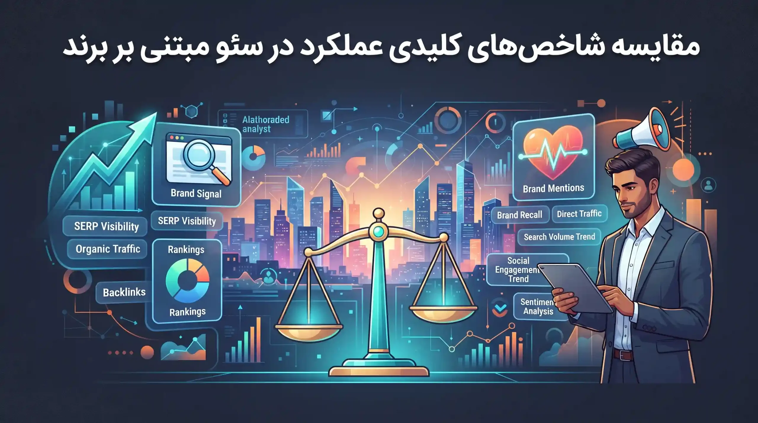 📊 مقایسه شاخصهای کلیدی عملکرد در سئو مبتنی بر برند