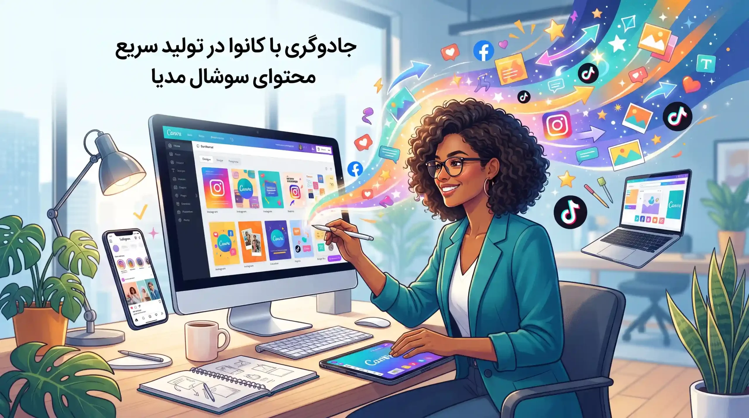 🌐 جادوگری با کانوا در تولید سریع محتوای سوشال مدیا