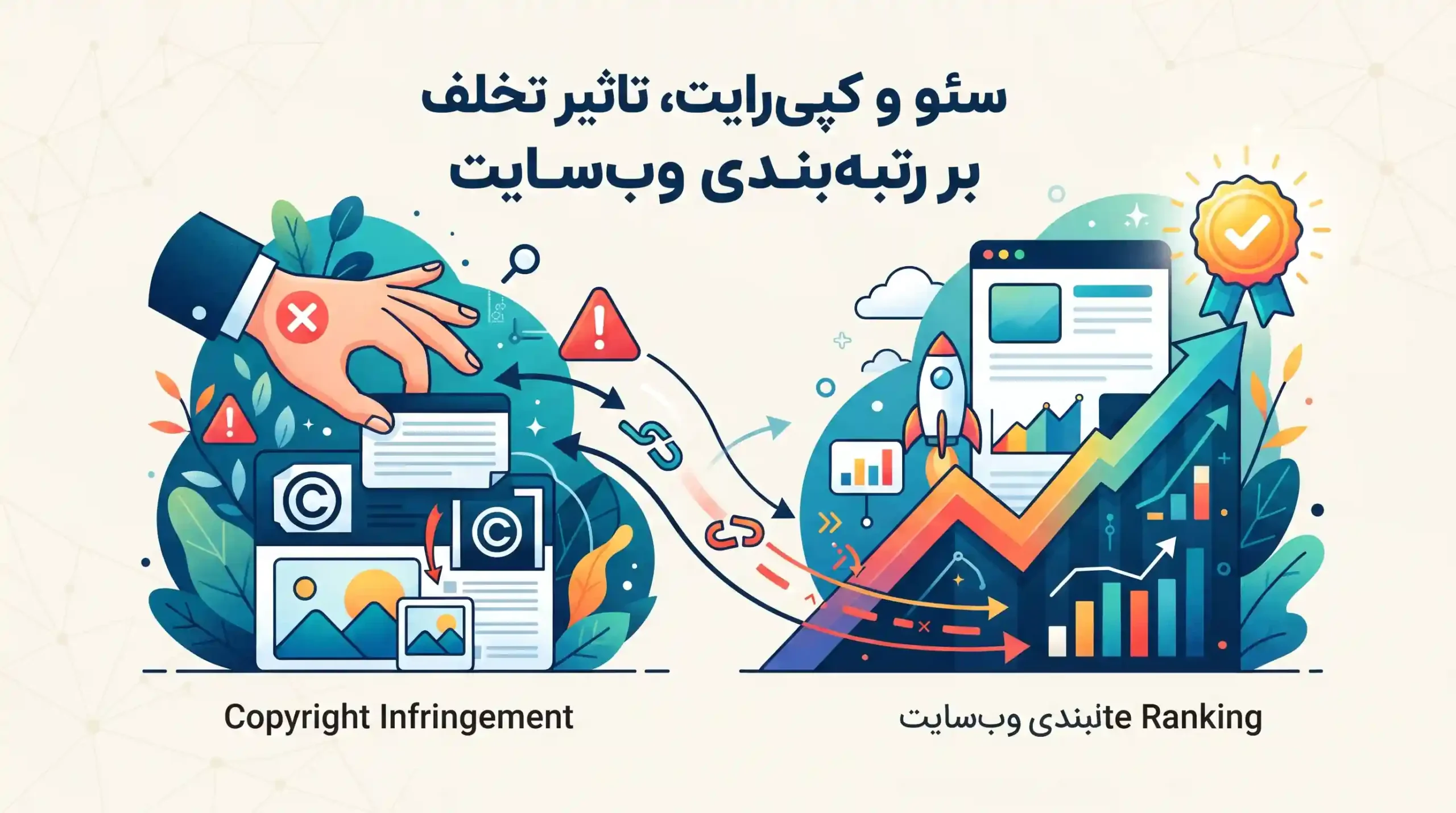 📊 سئو و کپی‌رایت، تاثیر تخلف بر رتبه‌بندی وب‌سایت