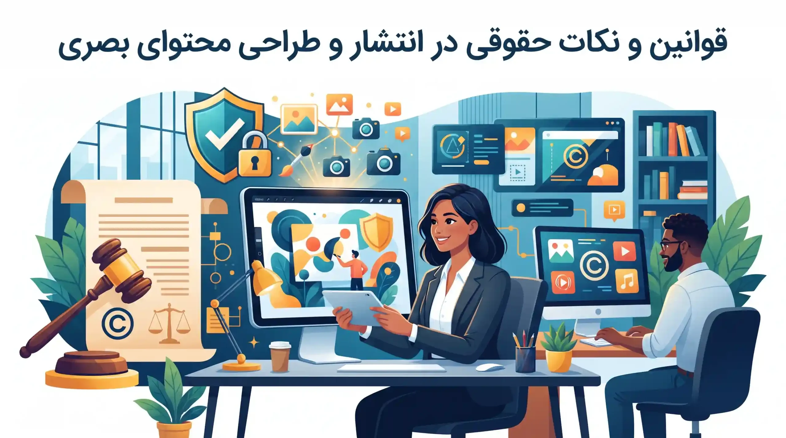 ⚖️ قوانین و نکات حقوقی در انتشار و طراحی محتوای بصری