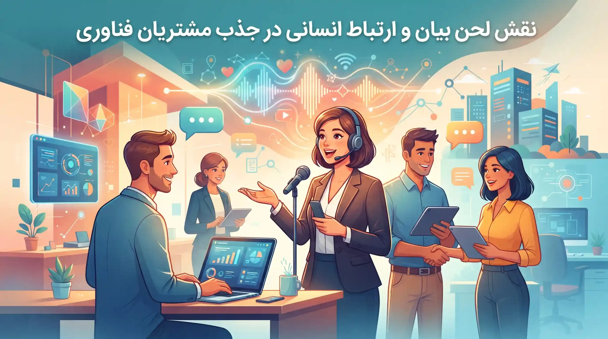 💬 نقش لحن بیان و ارتباط انسانی در جذب مشتریان فناوری