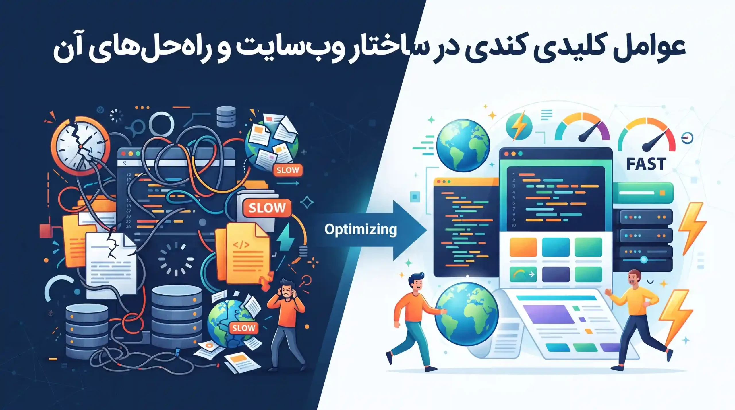 🛠️ عوامل کلیدی کندی در ساختار وب‌سایت و راه‌حل‌های آن