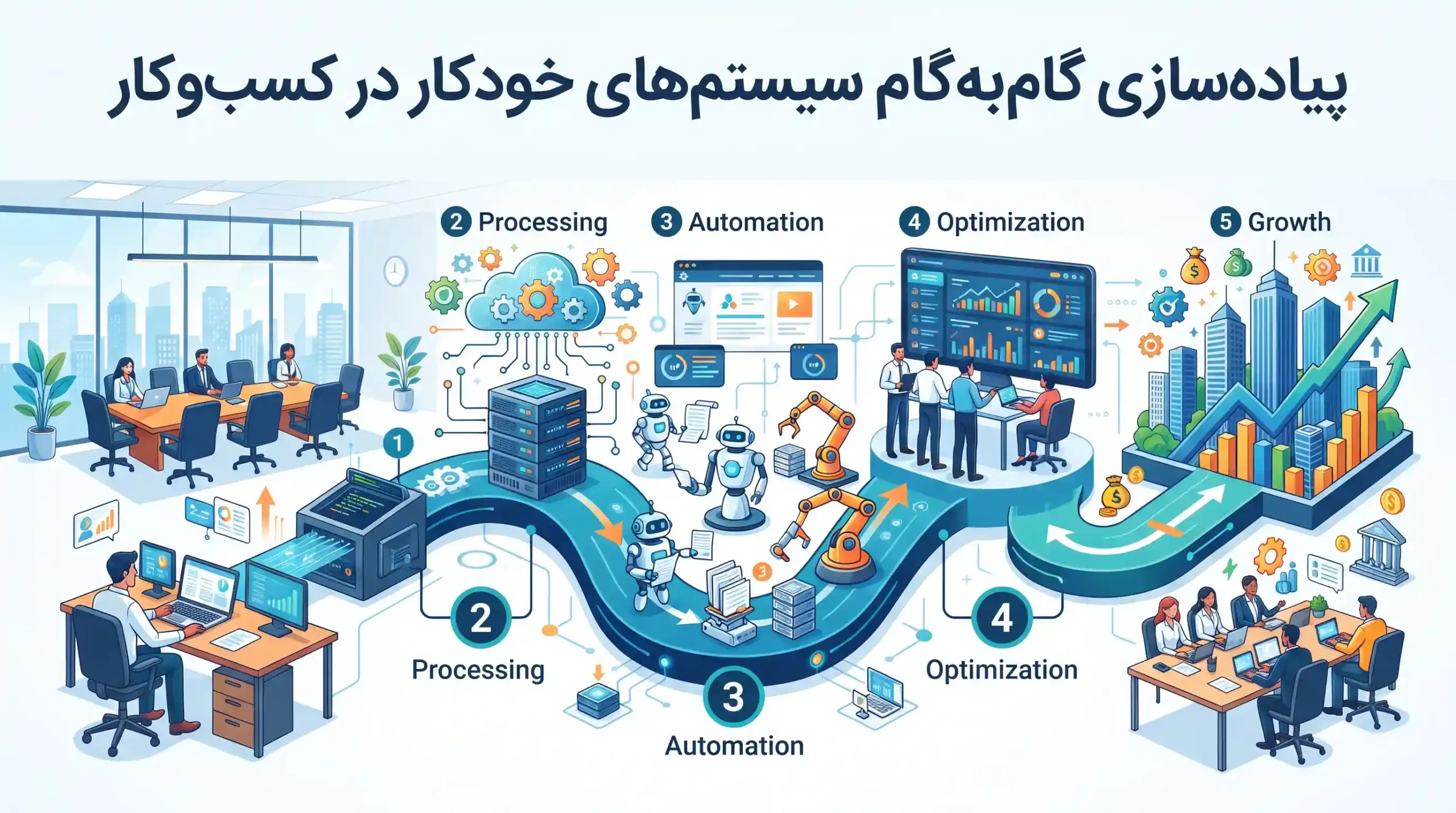 ⚙️ پیاده‌سازی گام‌به‌گام سیستم‌های خودکار در کسب‌وکار