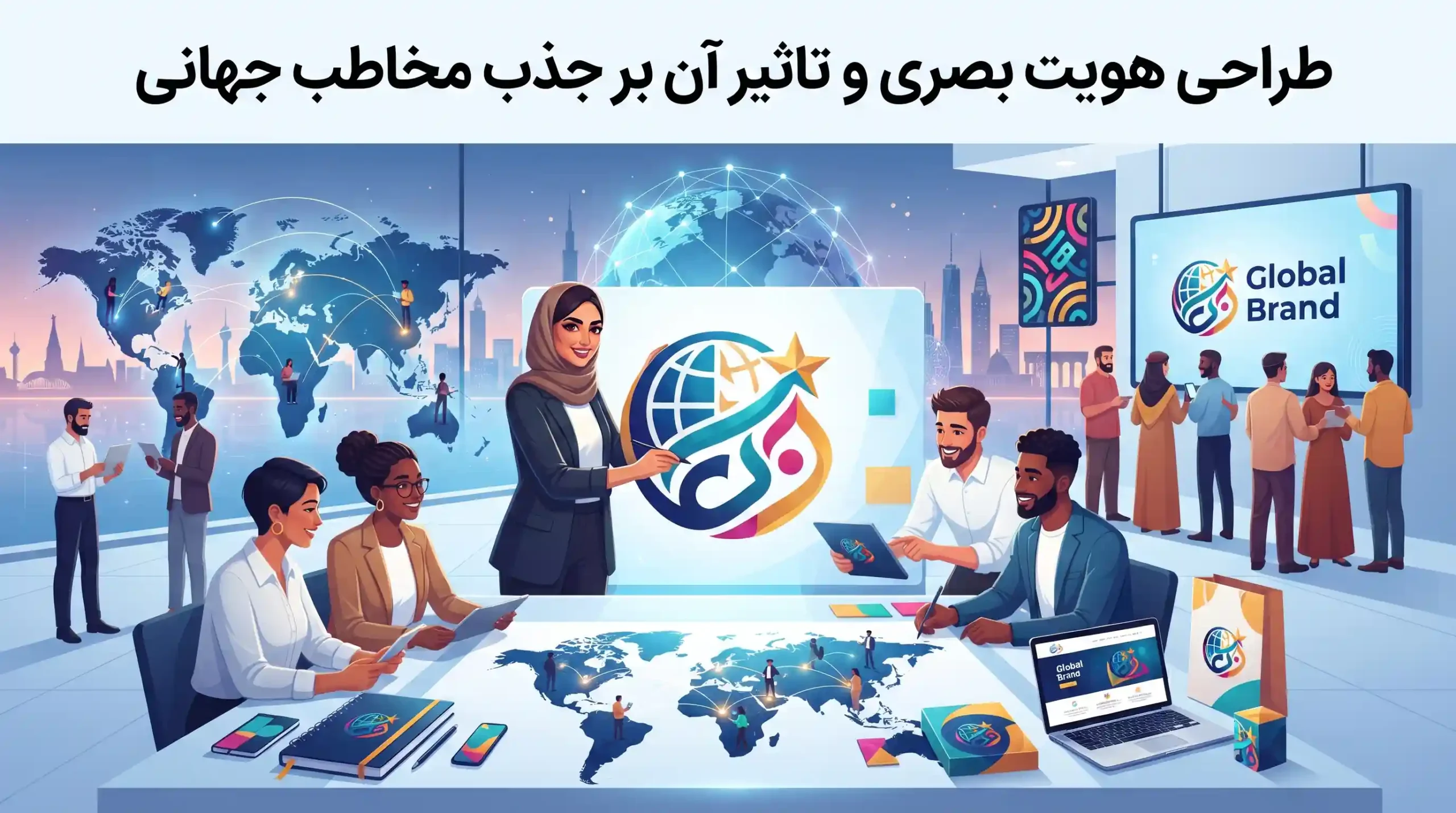 🎨 طراحی هویت بصری و تاثیر آن بر جذب مخاطب جهانی
