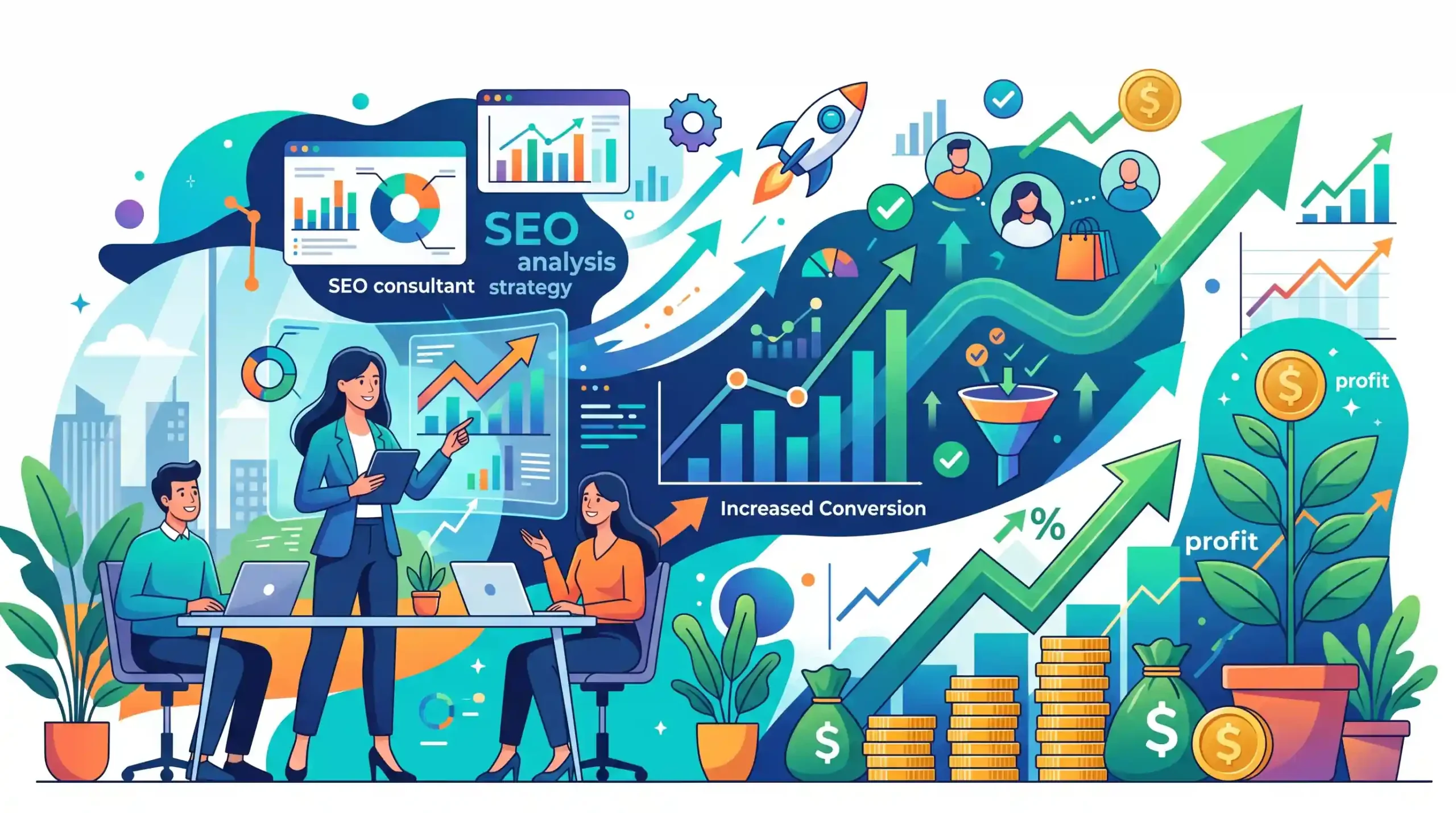 📊 بررسی تاثیر حضور مشاور سئو بر افزایش نرخ تبدیل و سودآوری