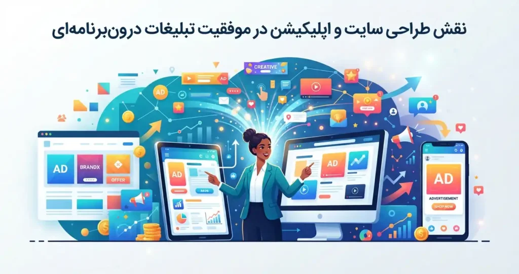 نقش طراحی سایت و اپلیکیشن در موفقیت تبلیغات درون‌برنامه‌ای