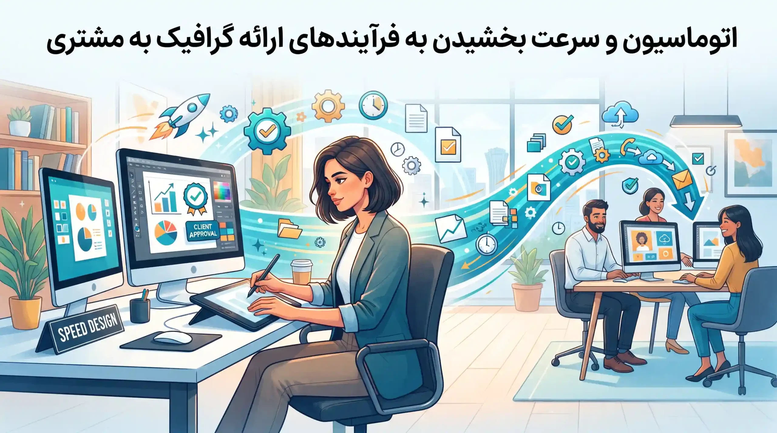 ⚙️ اتوماسیون و سرعت بخشیدن به فرآیندهای ارائه گرافیک به مشتری