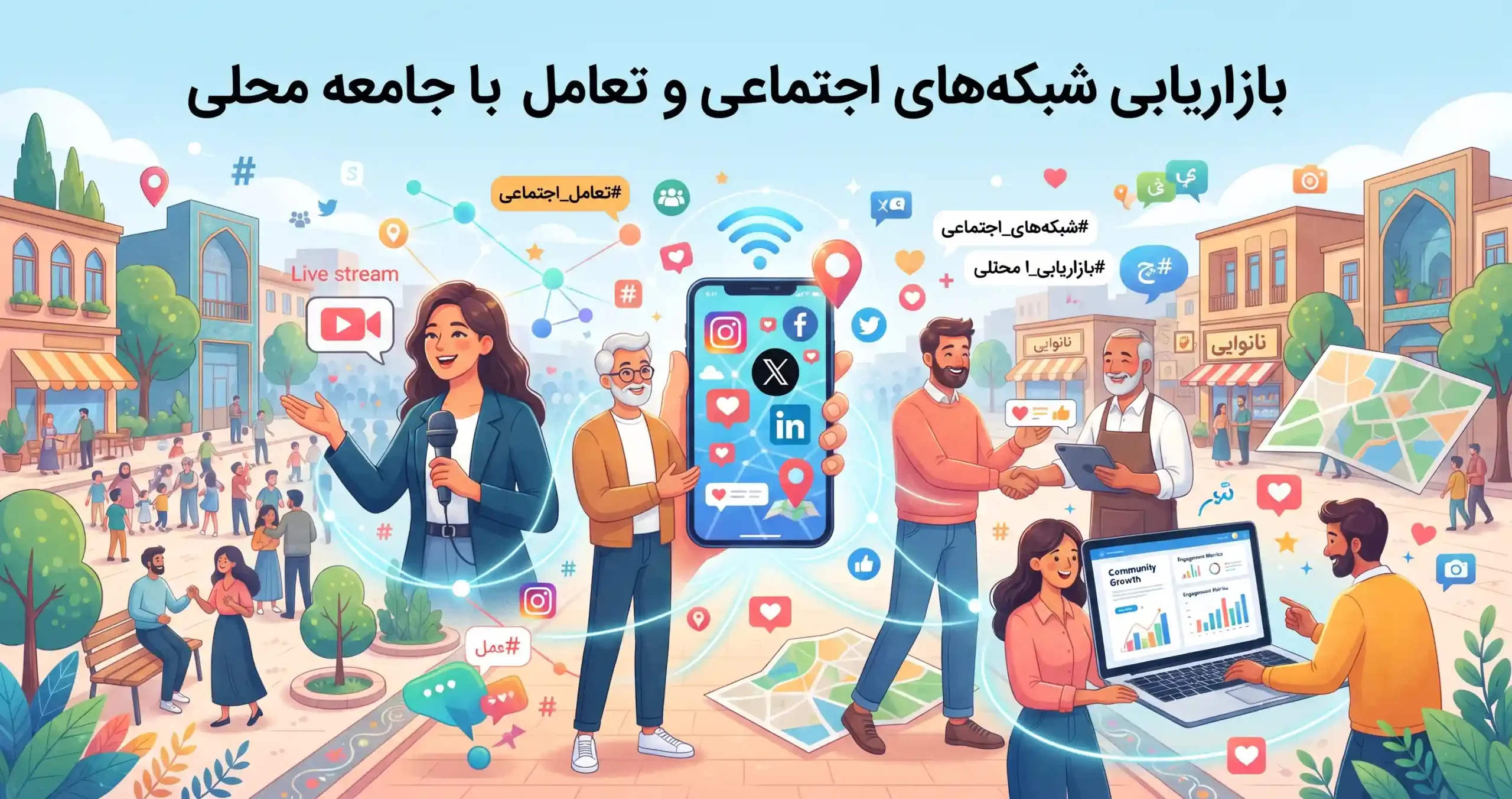 📱 بازاریابی شبکههای اجتماعی و تعامل با جامعه محلی