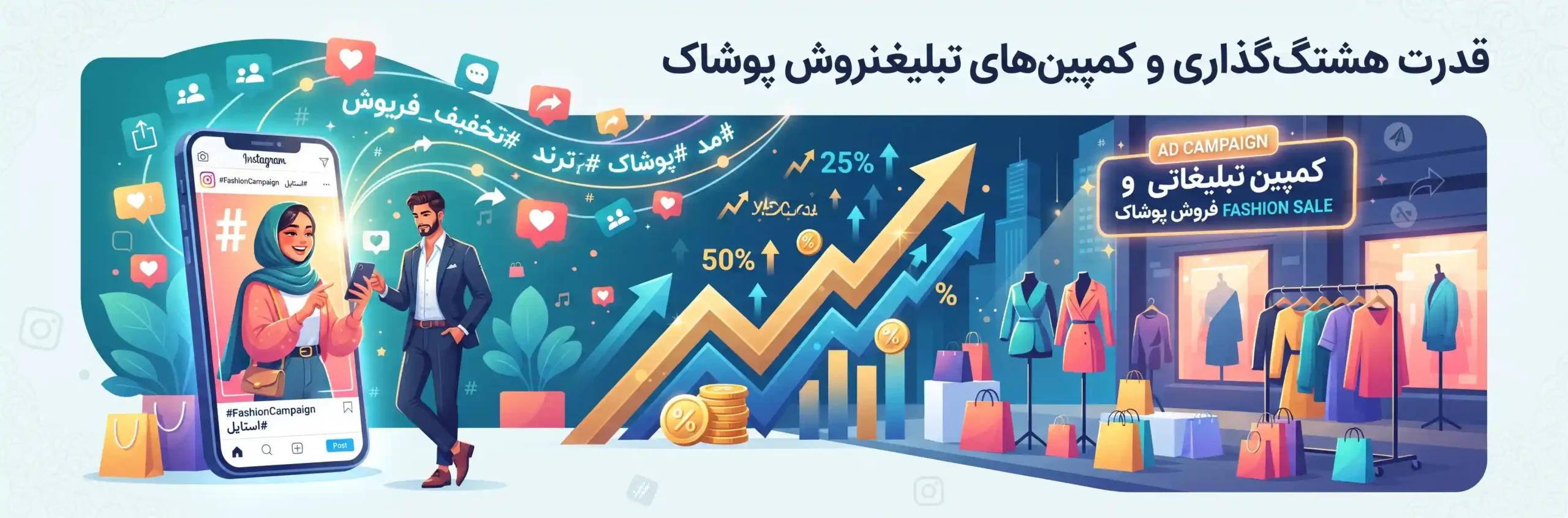 🏷️ قدرت هشتگ‌گذاری و کمپین‌های تبلیغاتی در فروش پوشاک