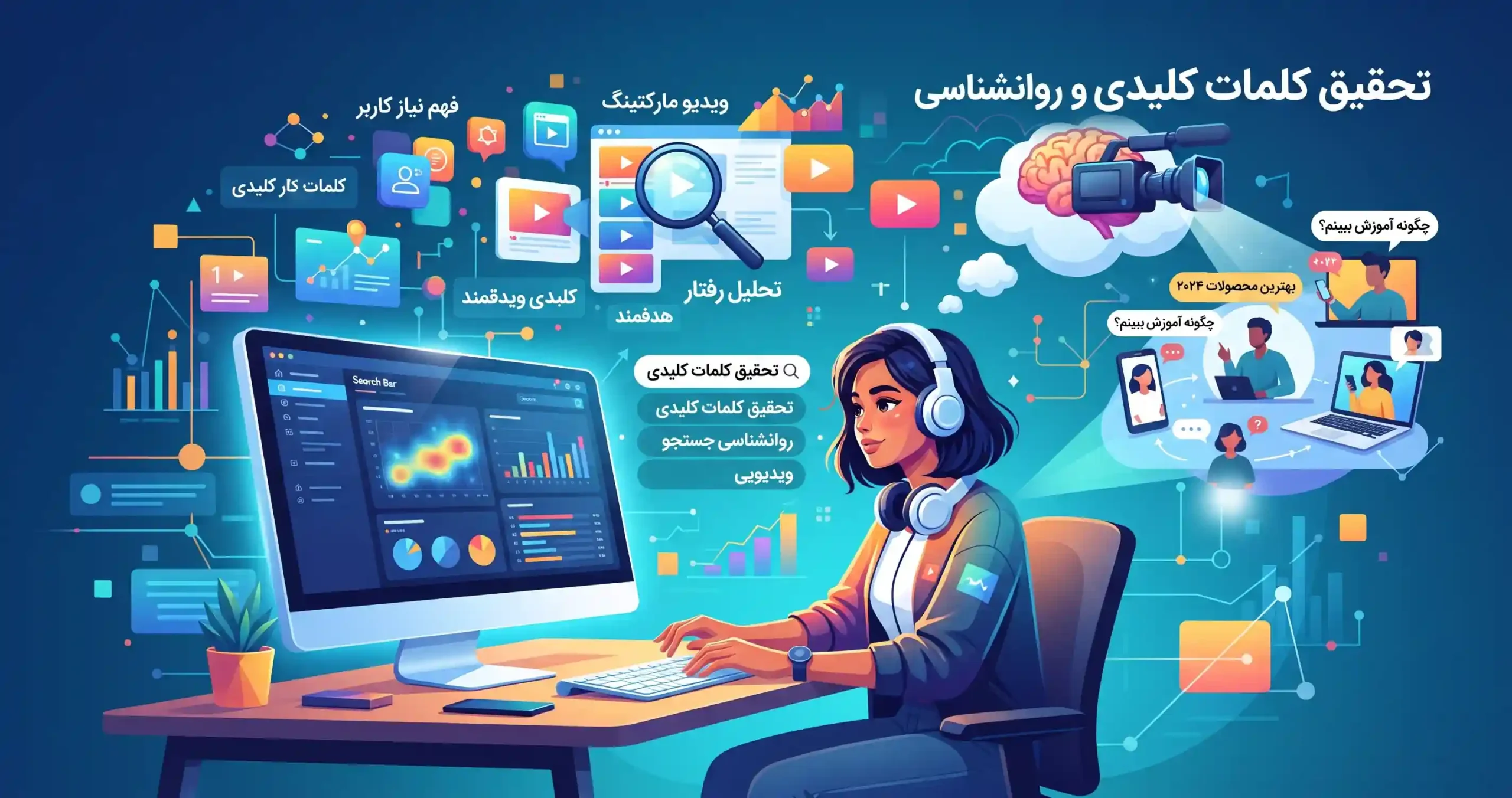 🔍 تحقیق کلمات کلیدی و روانشناسی جستجوی ویدیویی کاربران