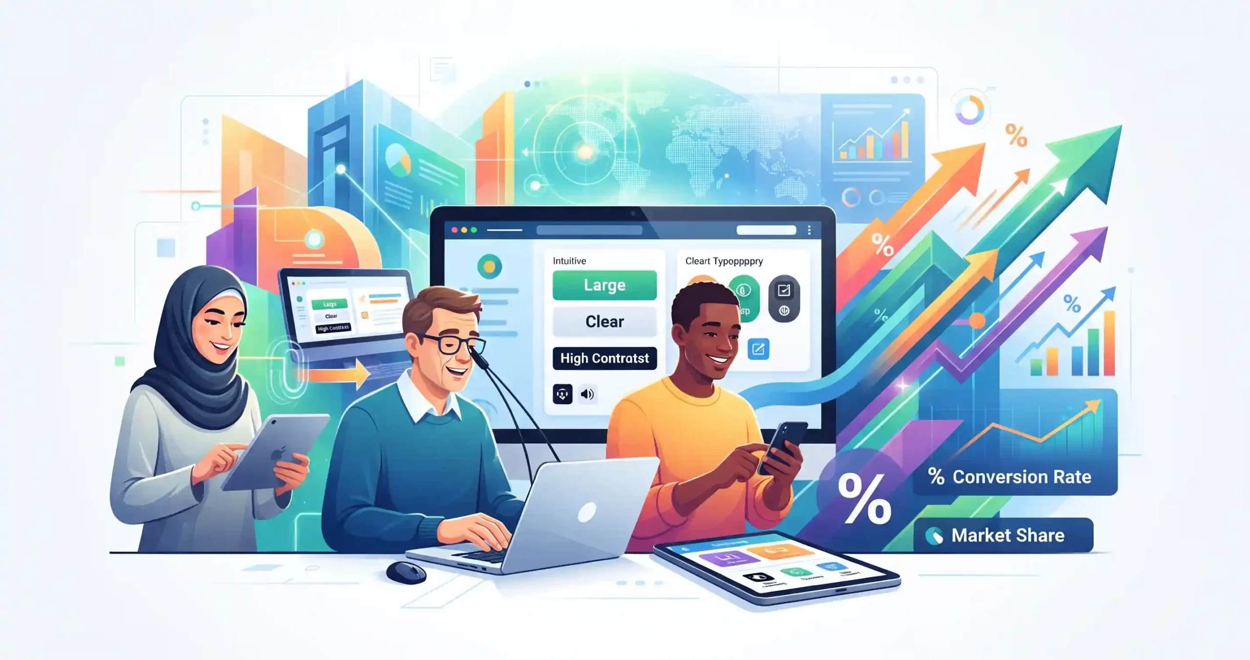 📈 افزایش نرخ تبدیل و سهم بازار با تجربه کاربری همهشمول