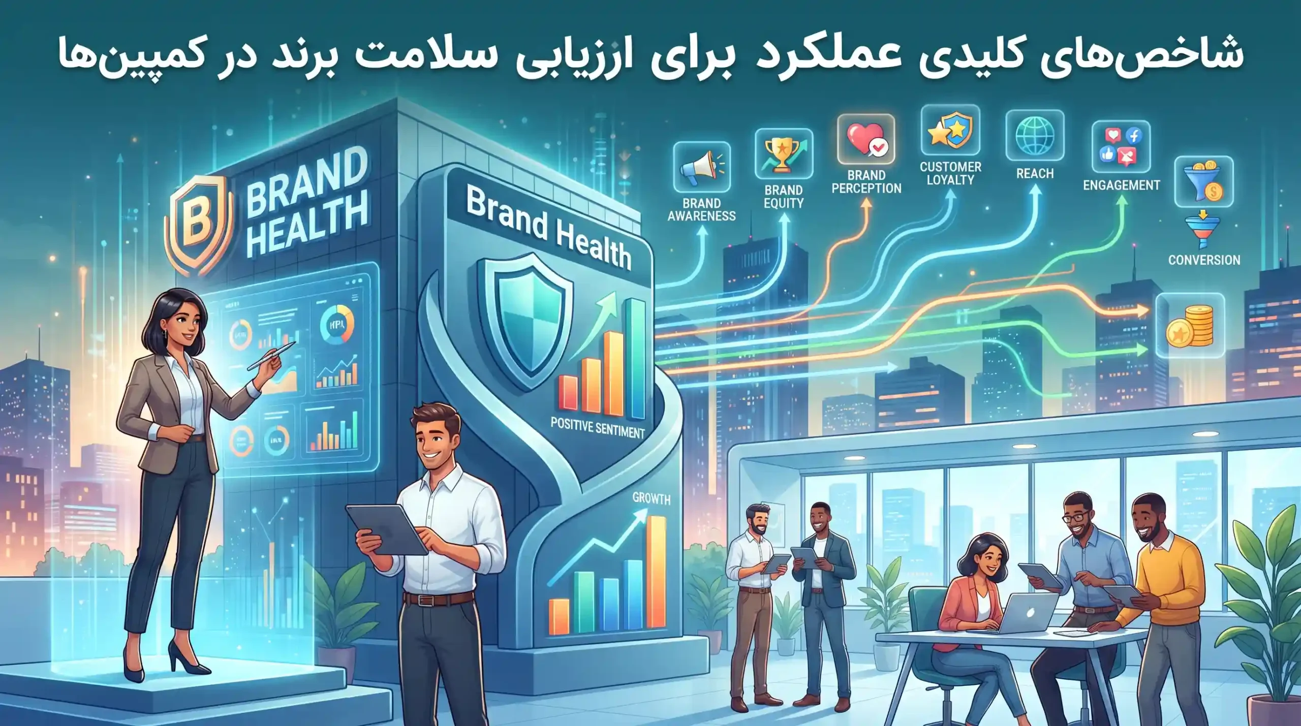 📊 شاخصهای کلیدی عملکرد برای ارزیابی سلامت برند در کمپینها