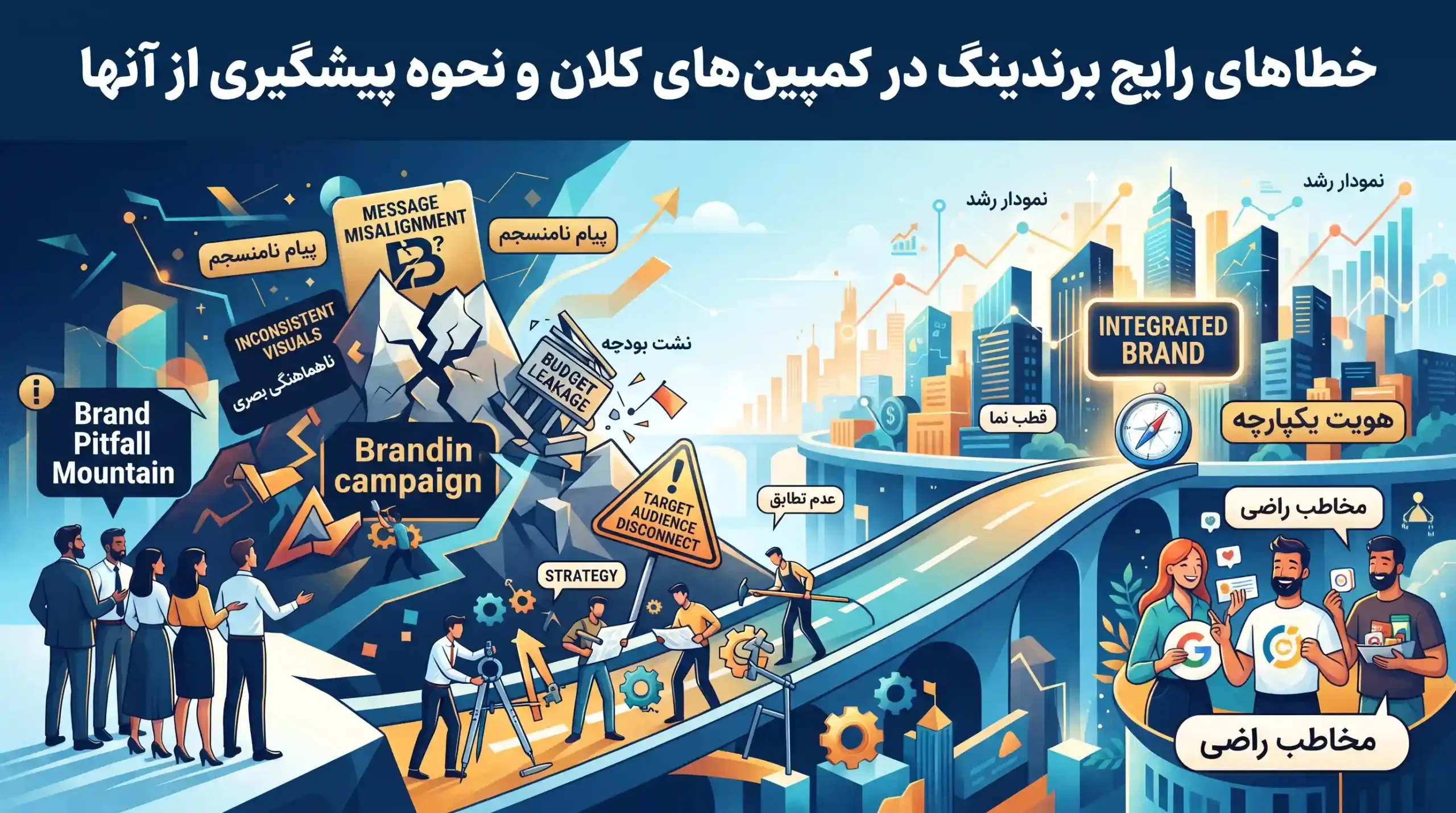 🏆 خطاهای رایج برندینگ در کمپینهای کلان و نحوه پیشگیری از آنها