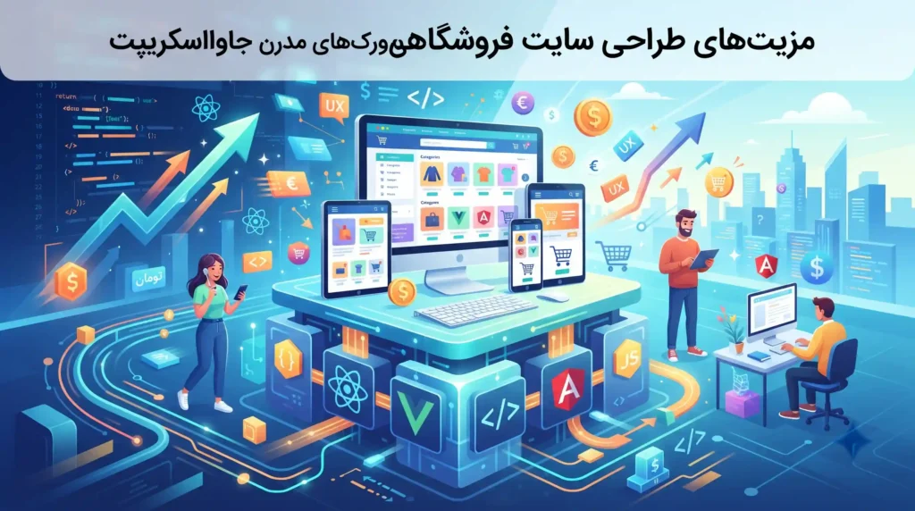 مزیتهای طراحی سایت فروشگاهی با فریمورکهای مدرن جاوااسکریپت