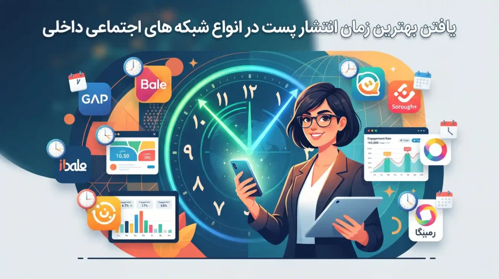 یافتن بهترین زمان انتشار پست در انواع شبکه های اجتماعی داخلی