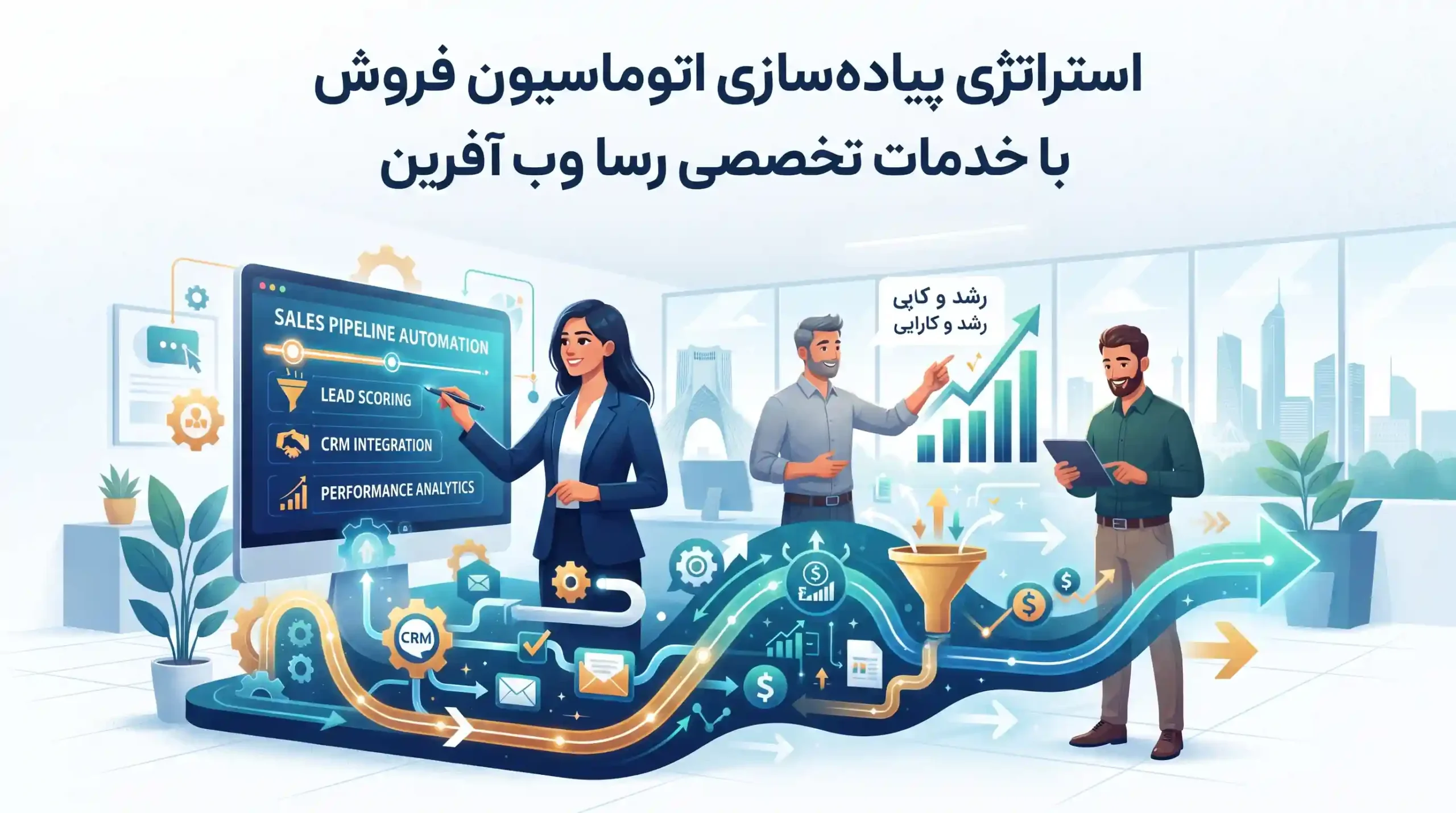 🏆 استراتژی پیادهسازی اتوماسیون فروش با خدمات تخصصی رسا وب آفرین