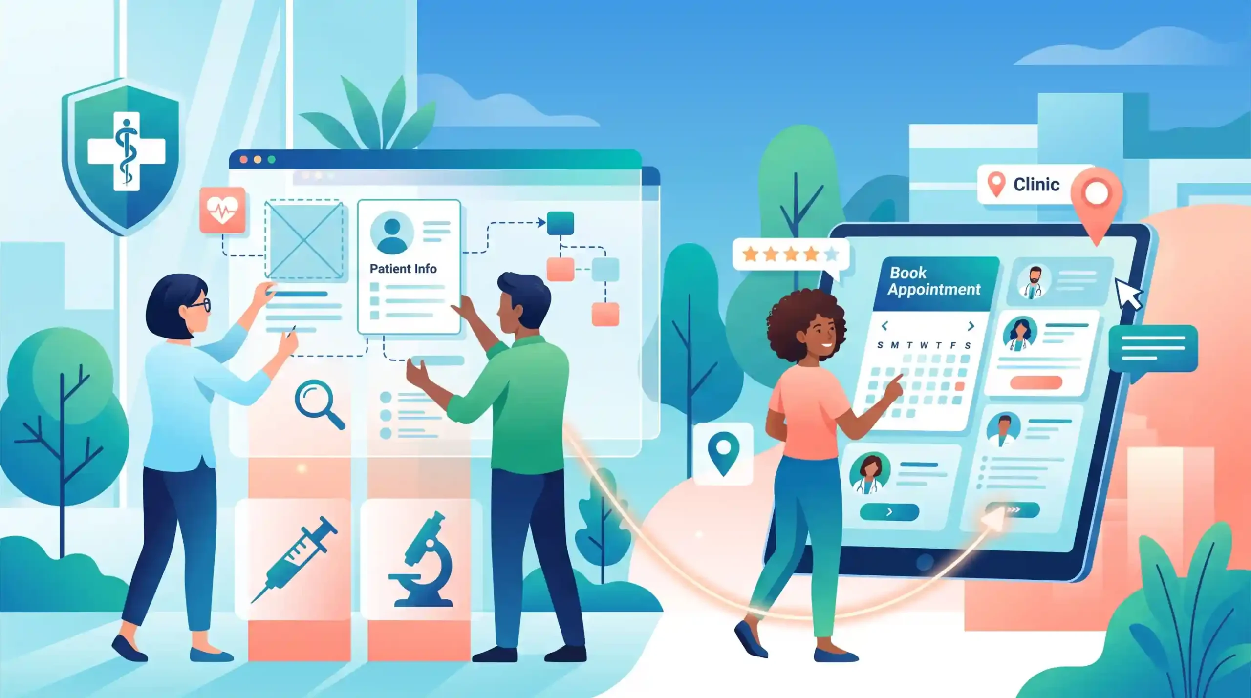 👤 اصول طراحی رابط و تجربه کاربری UI UX در سایتهای پزشکی