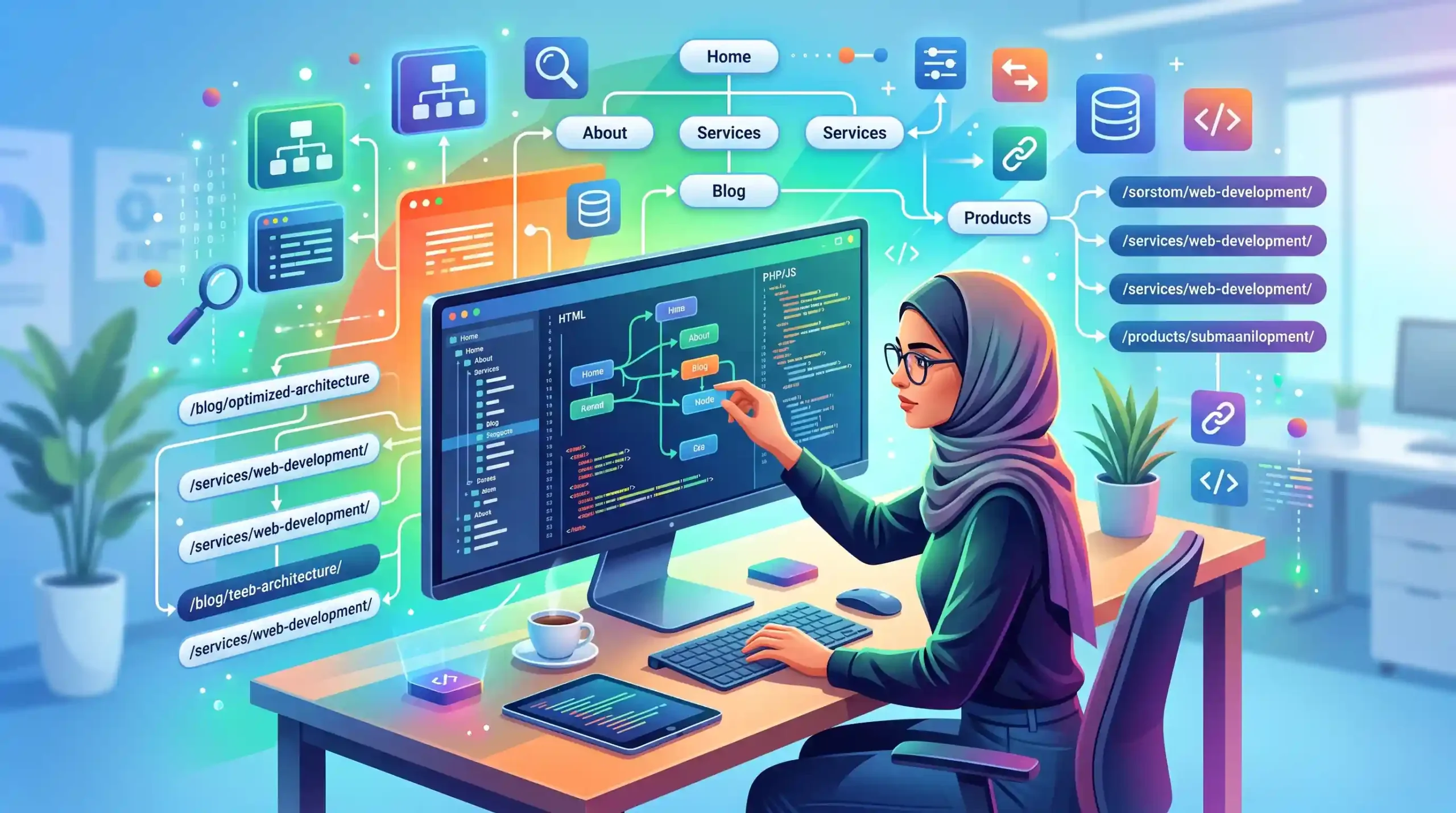 🔗 مدیریت بهینه معماری اطلاعات و ساختار URLها در کدنویسی اختصاصی