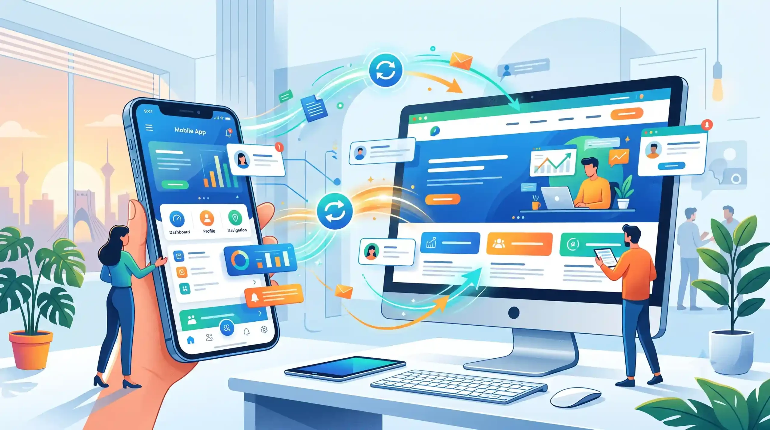 📲 هماهنگی اپلیکیشن موبایل و وبسایت اختصاصی