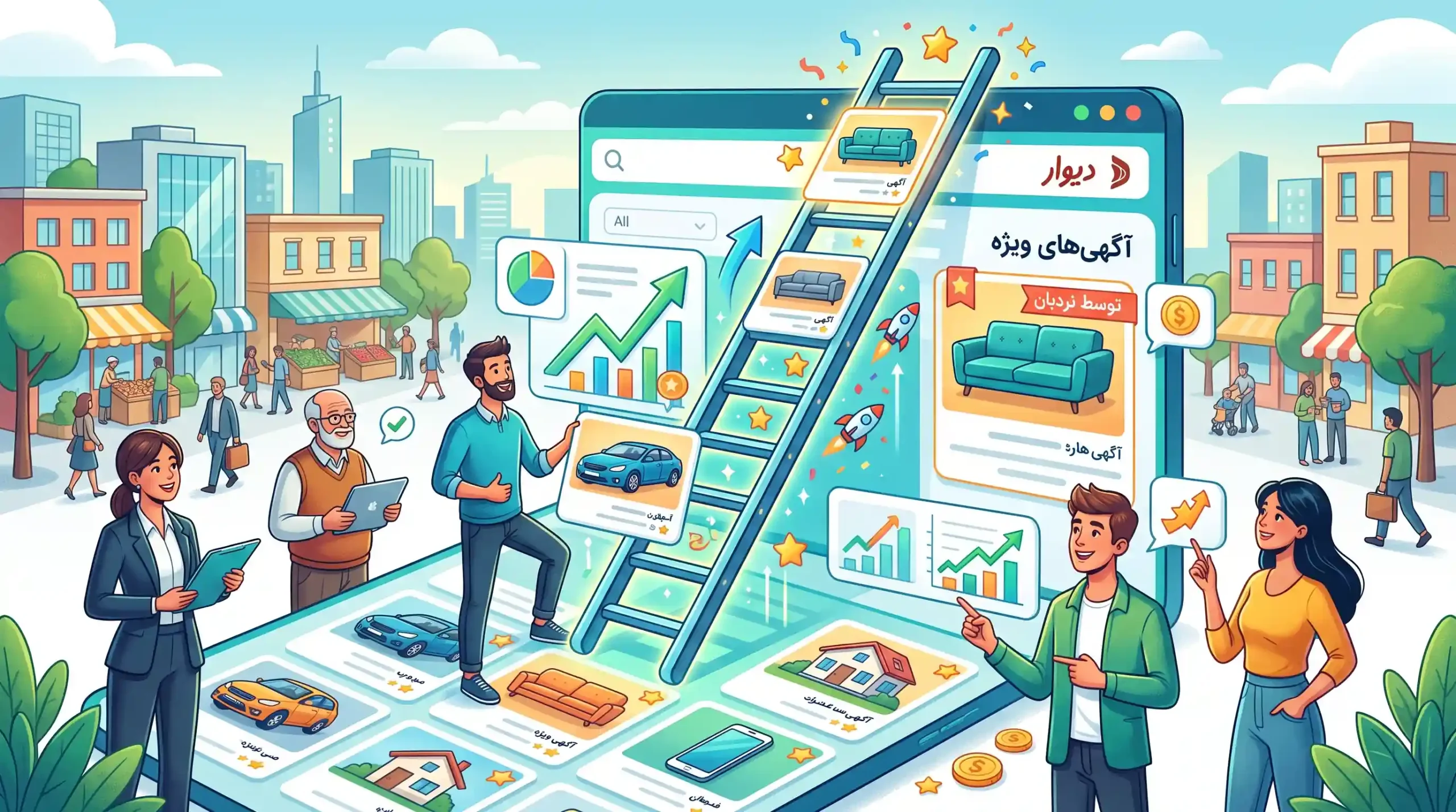 🚀 ابزارهای ارتقا و نردبان آگهی در فروشگاه دیوار