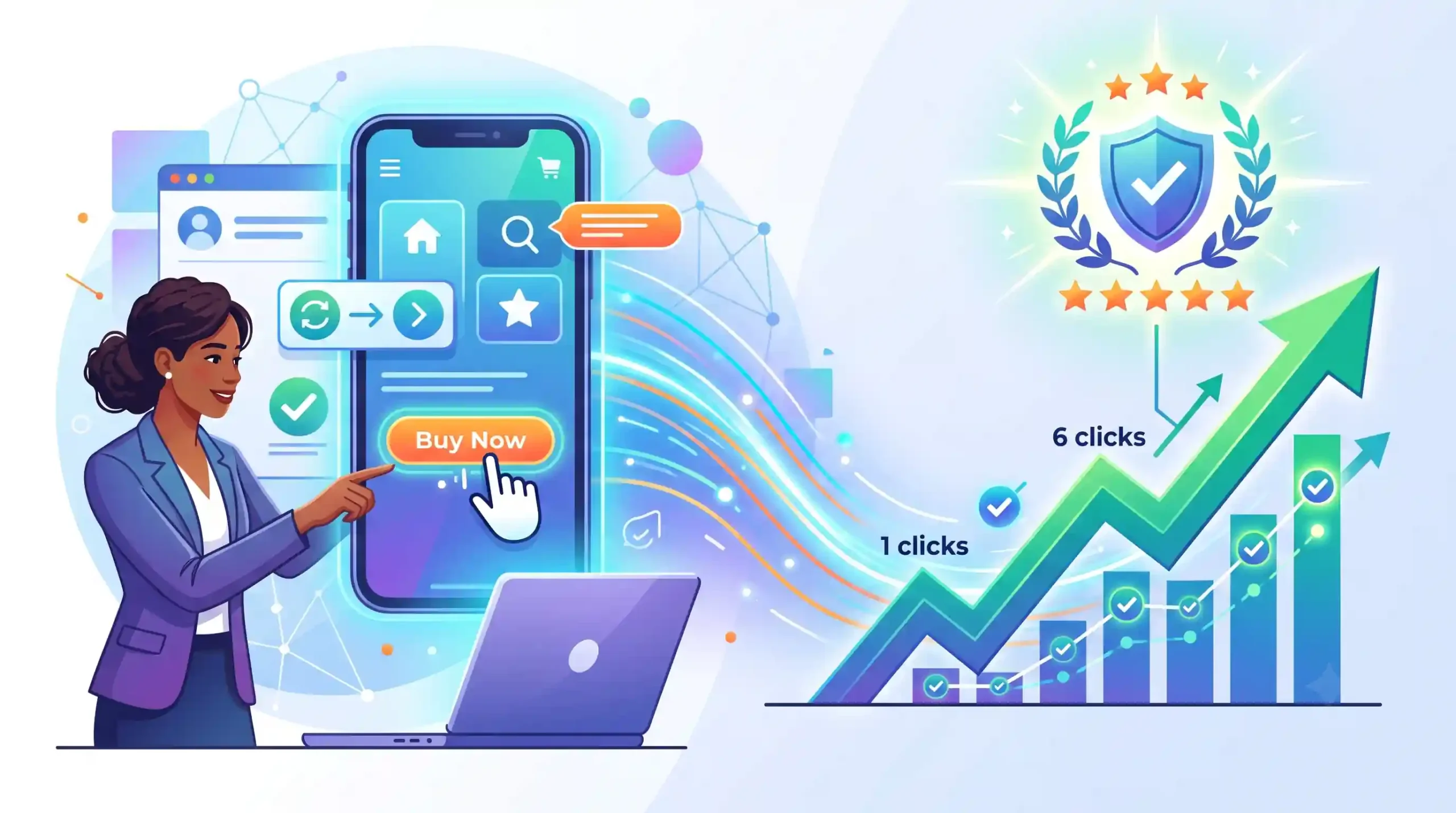 📊 بهینه‌سازی تجربه کاربری (UX) و نرخ کلیک در نتیجه اعتبار برند