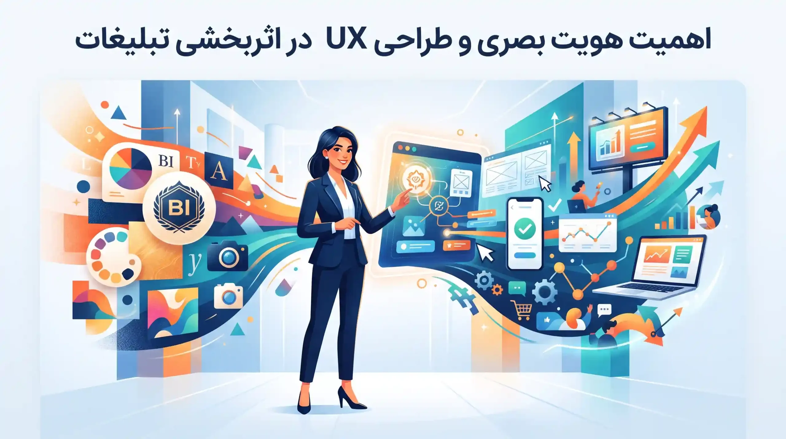 🎨 اهمیت هویت بصری و طراحی UX در اثربخشی تبلیغات