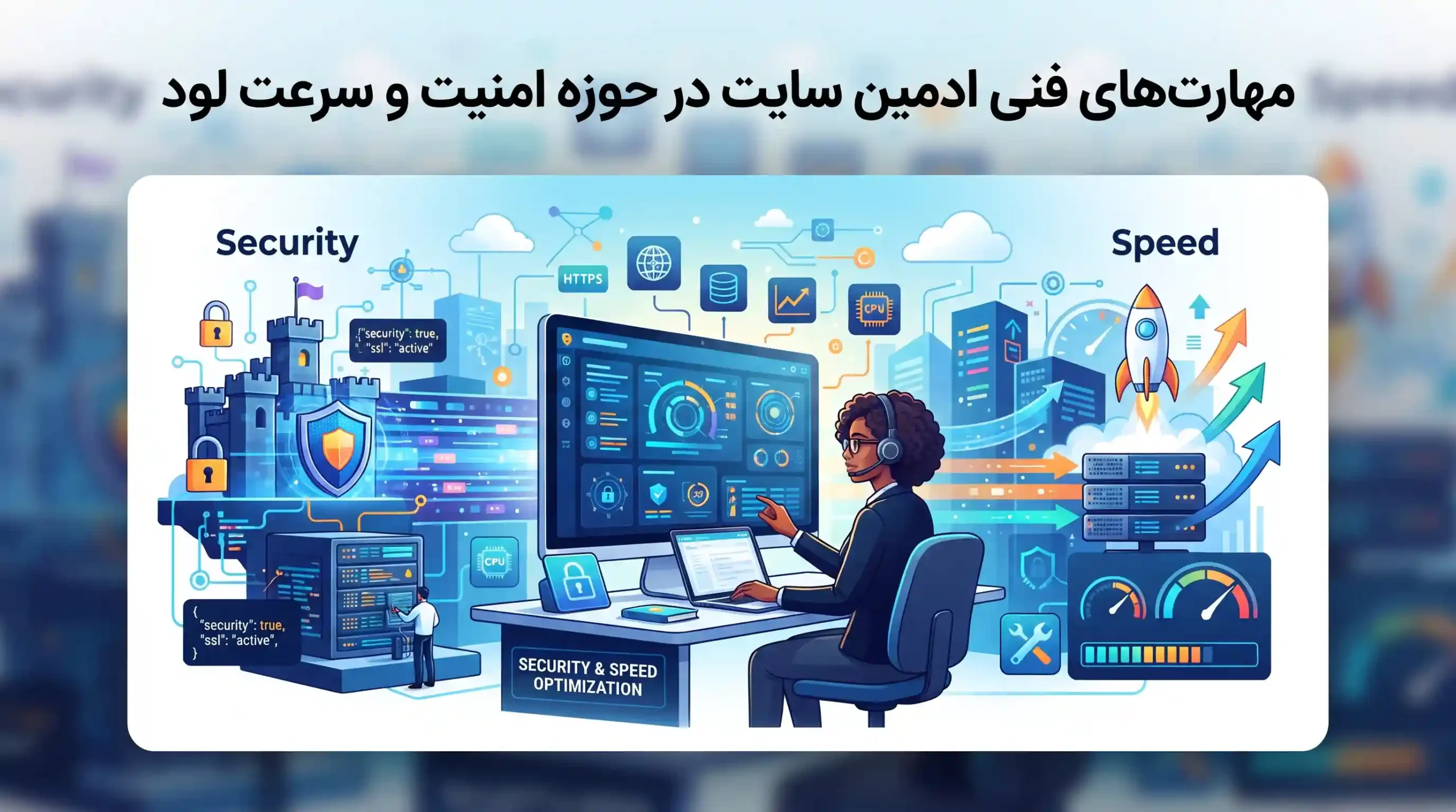 💻 مهارتهای فنی ادمین سایت در حوزه امنیت و سرعت لود