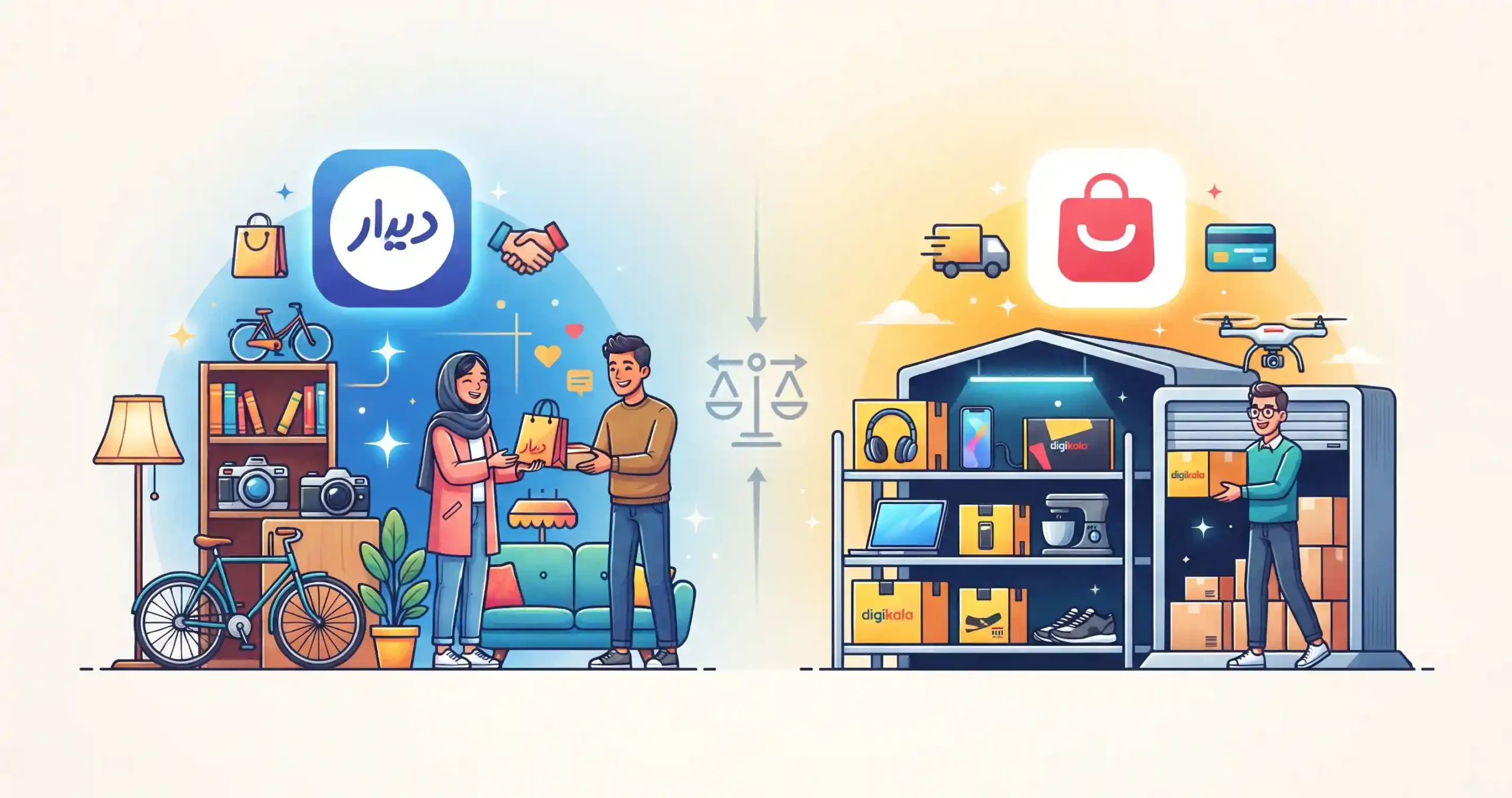 🔮 تصمیمگیری نهایی؛ فروشگاه دیوار یا دیجیکالا کدام برای شما بهتر است؟