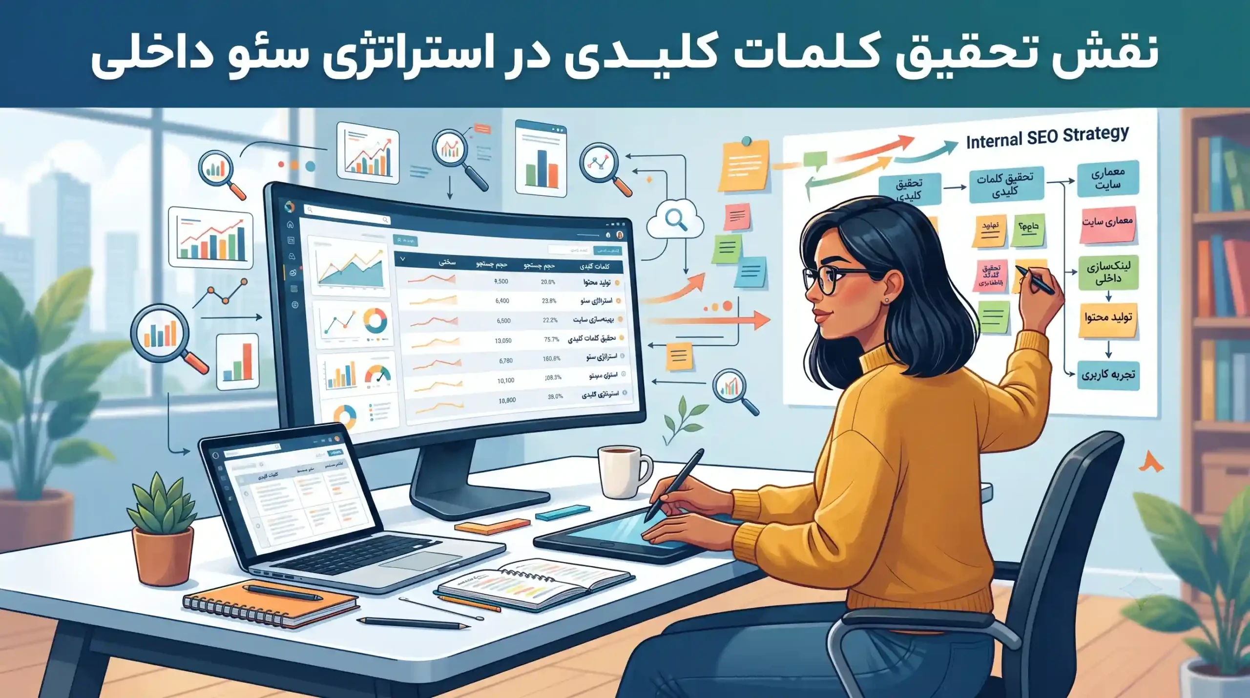 🔍 نقش تحقیق کلمات کلیدی در استراتژی سئو داخلی