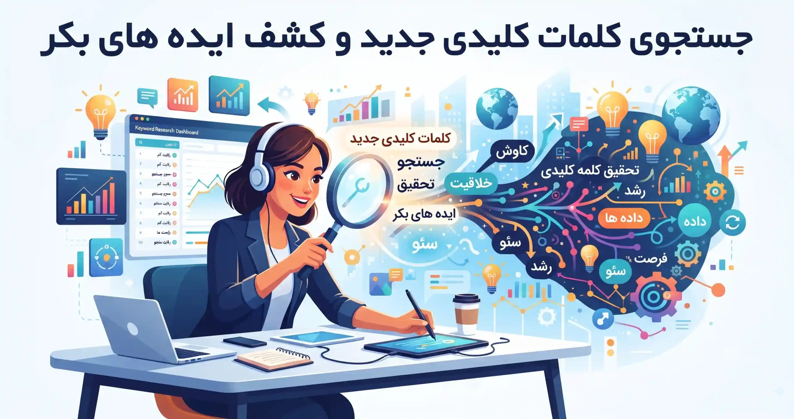 🔍 جستجوی کلمات کلیدی جدید و کشف ایده های بکر