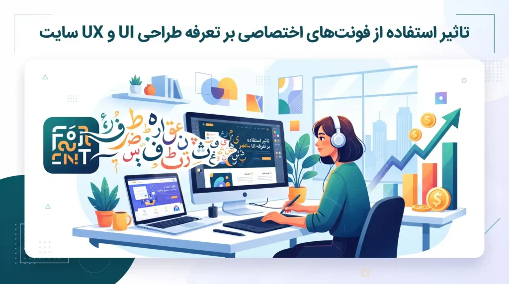 تاثیر استفاده از فونت‌های اختصاصی بر تعرفه طراحی UI و UX سایت
