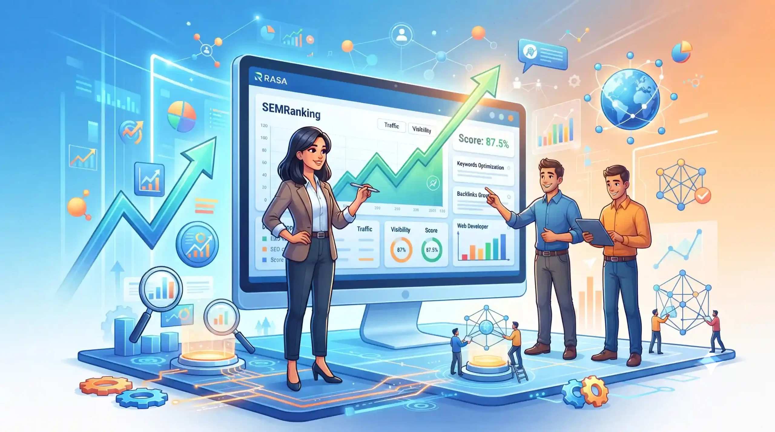 🏆 ارزیابی مستمر و بهبود رتبه بندی سایت با رسا وب آفرین
