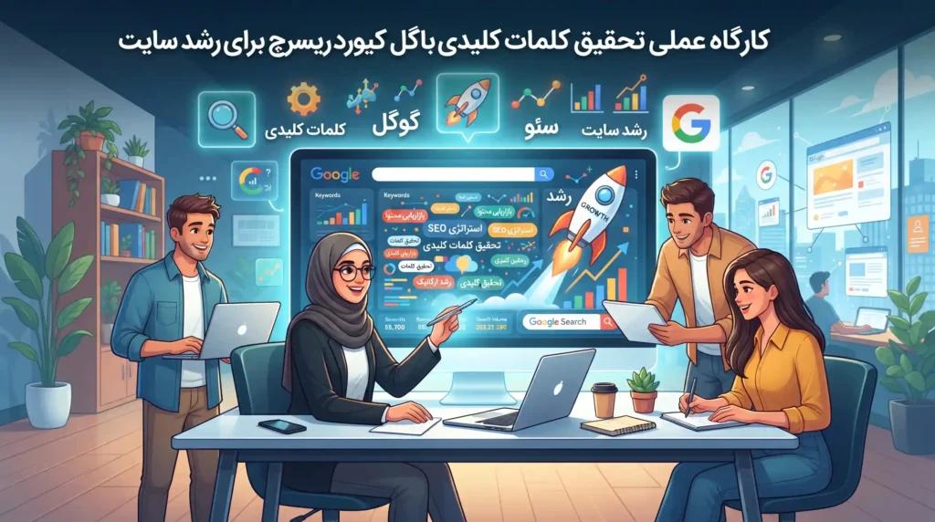 کارگاه عملی تحقیق کلمات کلیدی با گوگل کیورد ریسرچ برای رشد سایت
