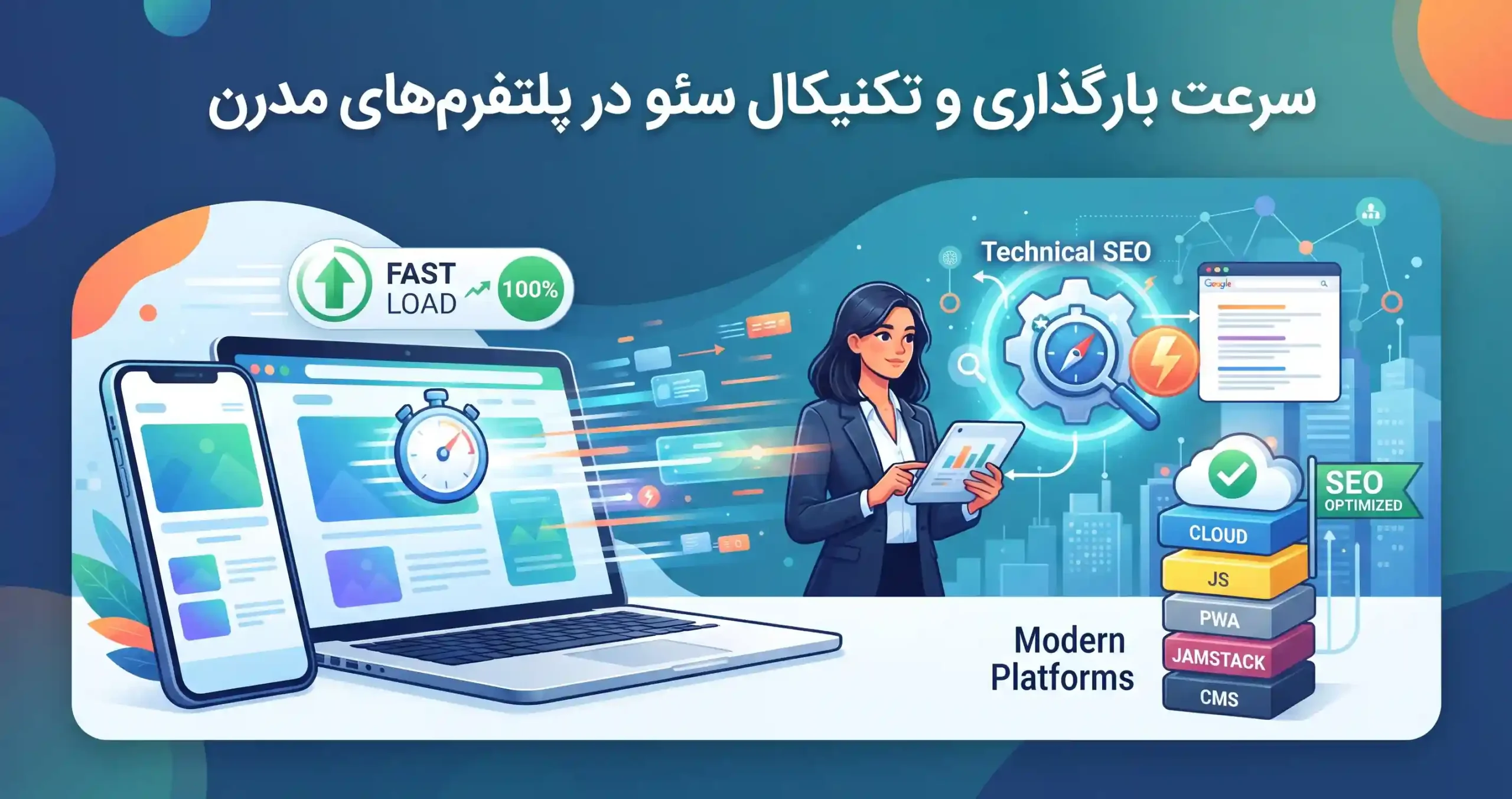 ⚡ سرعت بارگذاری و تکنیکال سئو در پلتفرمهای مدرن