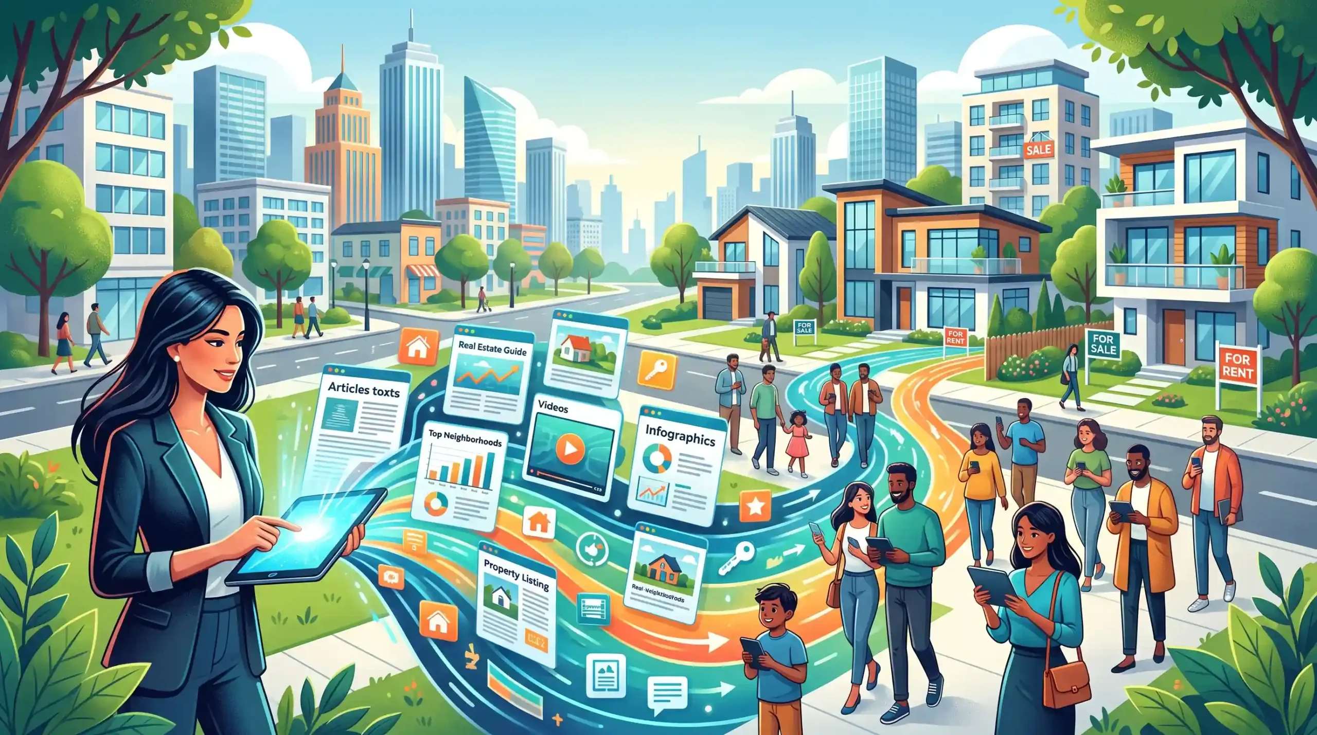 🏢 نقش بازاریابی محتوا در جذب خریداران و مستاجران املاک