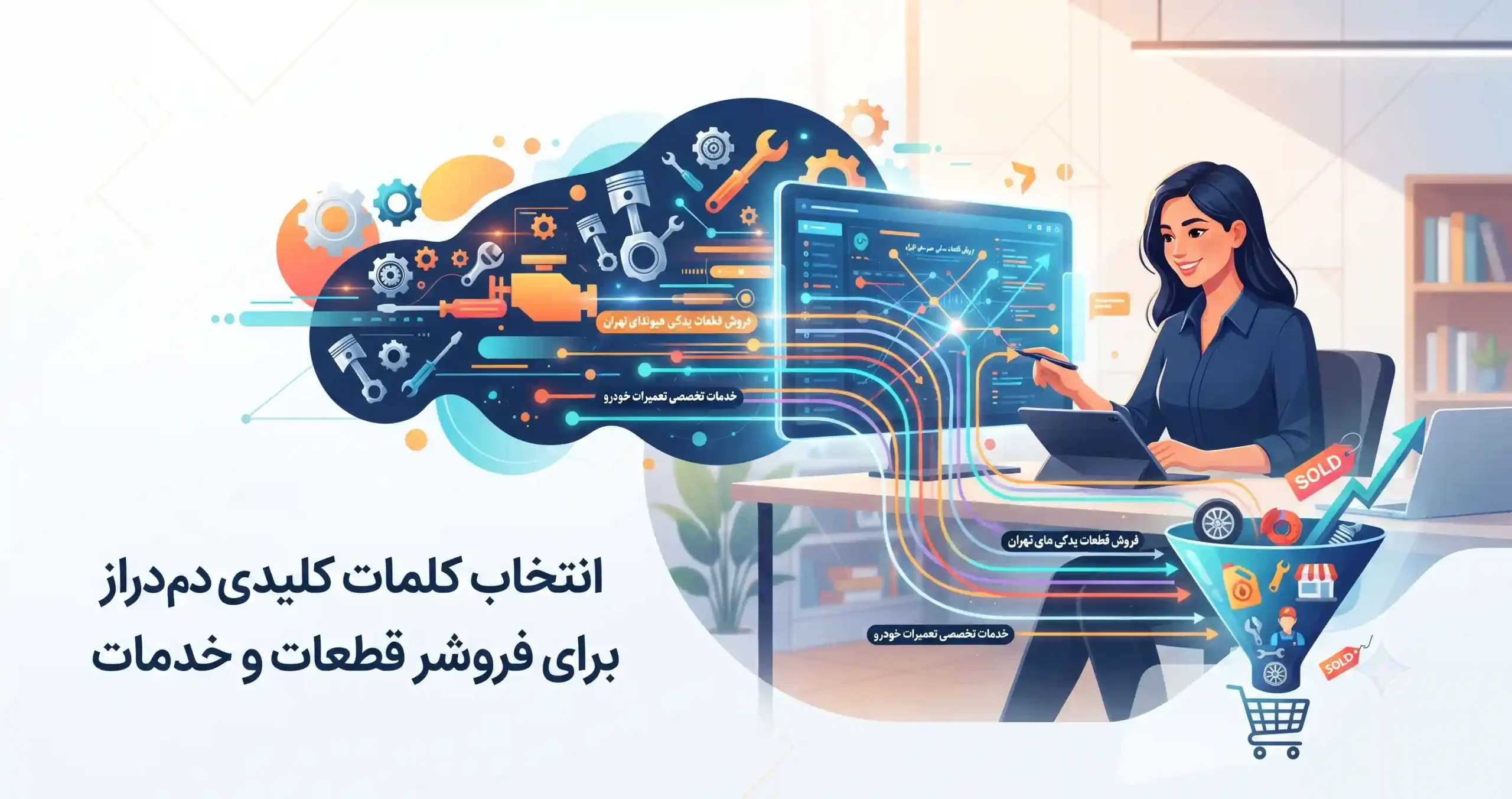 🎯 انتخاب کلمات کلیدی دمدراز برای فروش بیشتر قطعات و خدمات