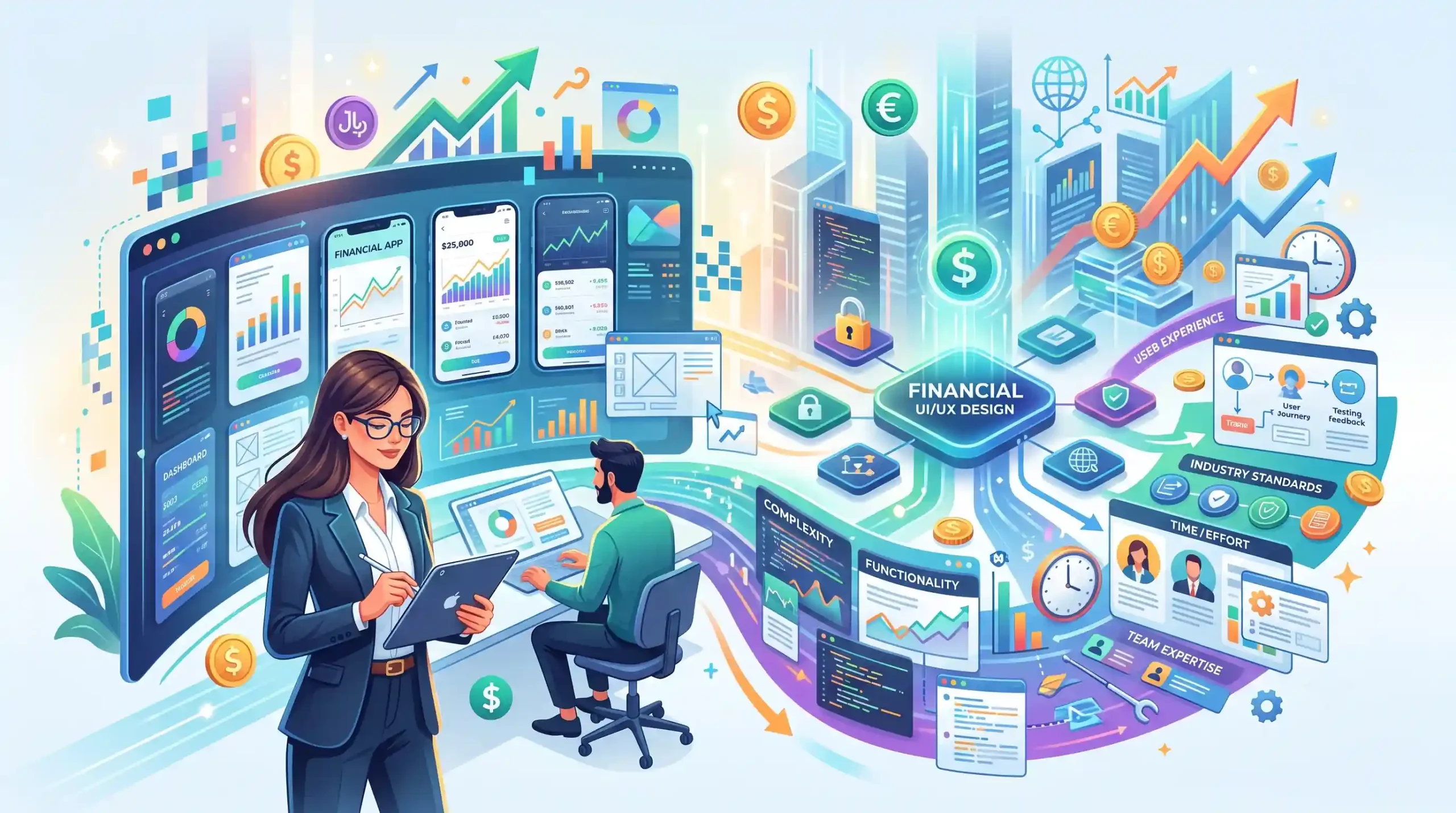 💡 عوامل کلیدی موثر بر تعرفه طراحی UI و UX در محصولات مالی