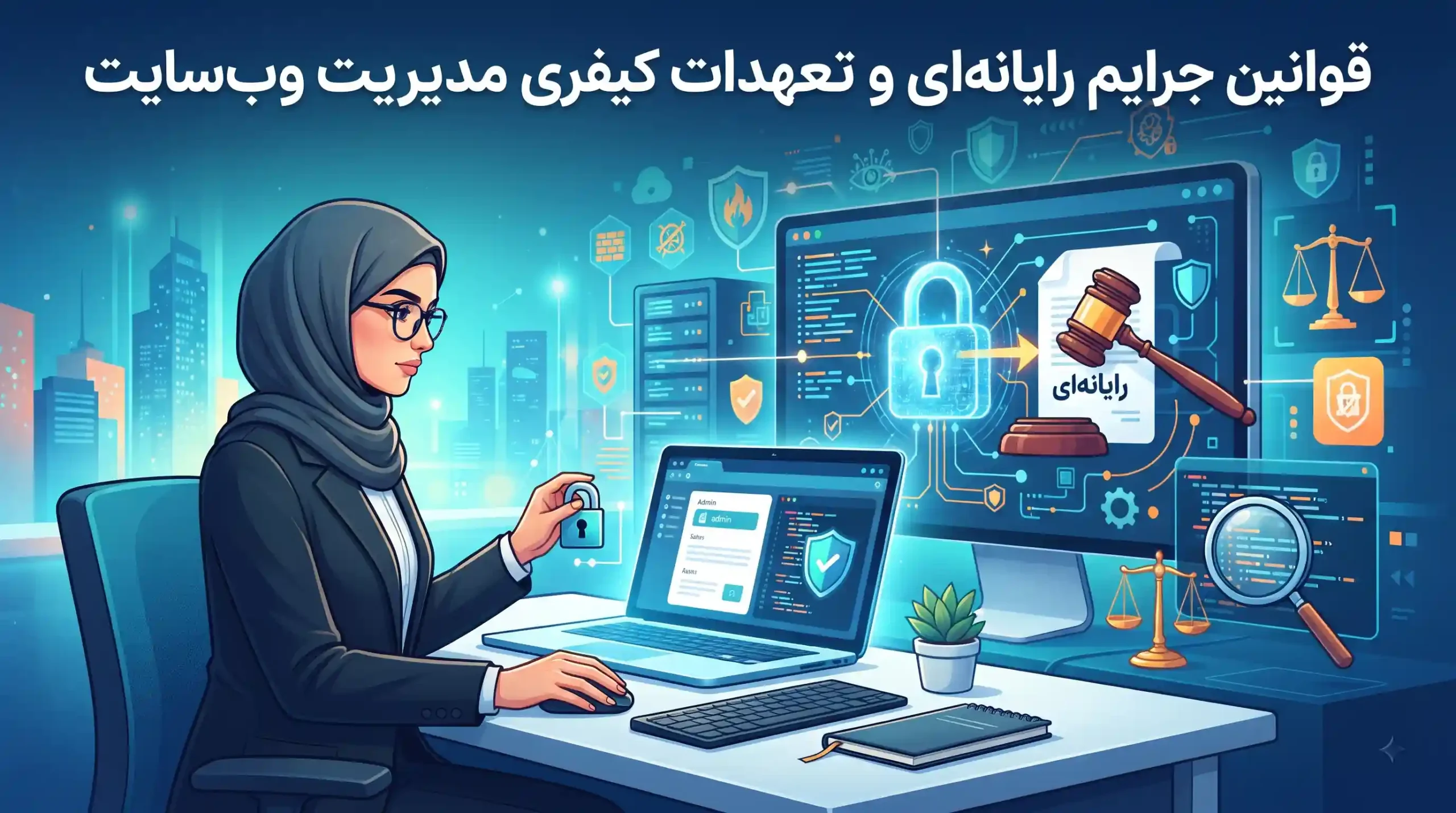 📜 قوانین جرایم رایانهای و تعهدات کیفری مدیریت وبسایت